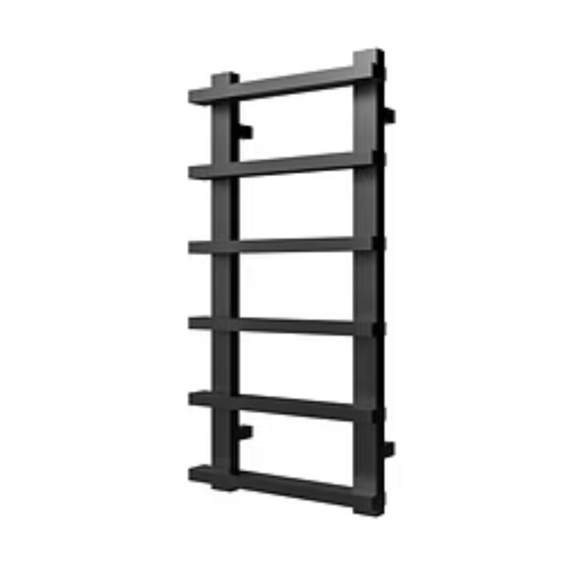 Product cut out image of the Radox Saber 1000mm x 500mm Matt Black Electric Towel Rail